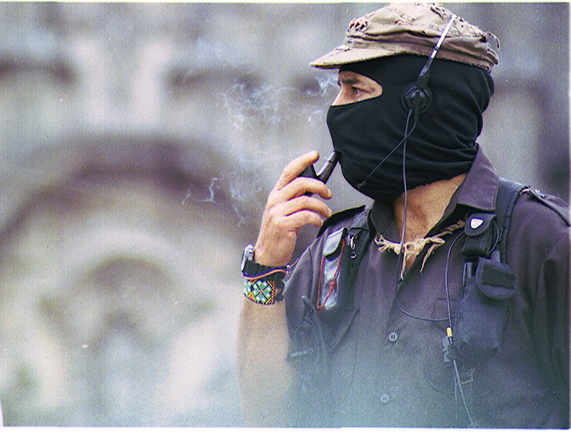 Subcomandante Marcos, leader of the EZLN (photo credits to Carlos Dardón via Flickr Creative Commons)