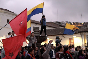 Taken at the November 19, 2014 CONAIE march by Agencia de Noticias ANDES.