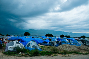 A community living in tents which are meant to be temporary shelters. https://flic.kr/p/8NNm2m