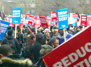 Student protests over tuition fees at University of Toronto in 2012