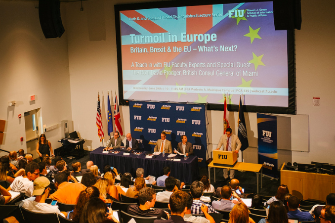 University students being taught about the causes, consequences of Brexit.