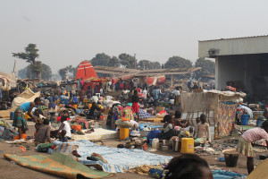 Internally displaced people take refuge at Bangui airport in the Central African Republic.