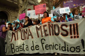 Women take to the street in protest against the growing number of femicide cases.