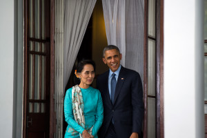 President Barack Obama meets with Chairperson of the National League for Democracy Aung San Suu Kyi, 2014 https://flic.kr/p/q47mTH