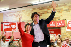 Foreign Affairs Minister Chrystia Freeland and Prime Minister Justin Trudeau https://flic.kr/p/gkZzcN