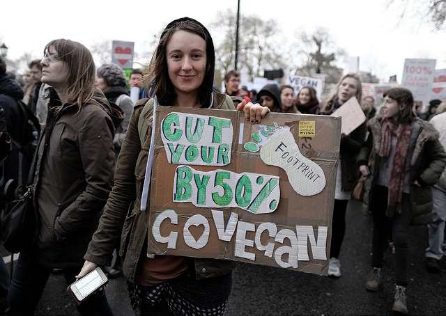 Vegan activist defies ban in 'chaotic' protest