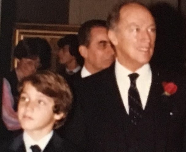 Justin Trudeau (when he was 10 years old) and his father then-Prime Minister Elliott Trudeau.