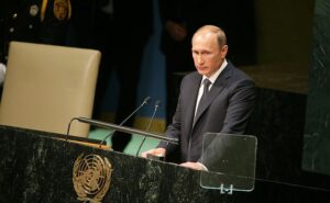 Vladimir Putin addresses the United Nations General Assembly 02.JPG by Kremlin.Ru is licensed under CC BY 4.0.
